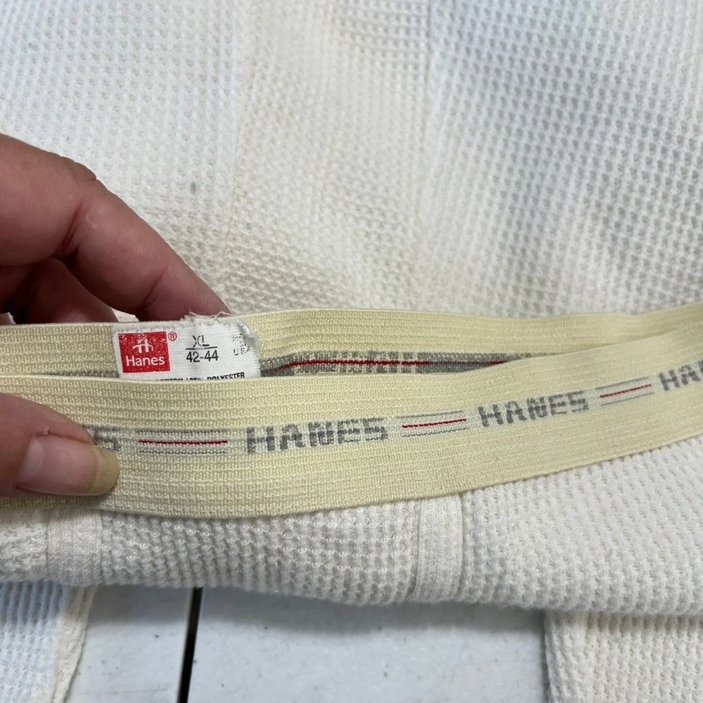 Vintage Hanes USA Made Thermal Underwear Pants Mens XL 42-44 Waffle‎ Knit